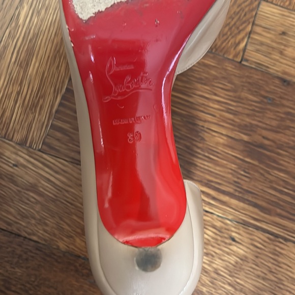 Christian Louboutin Nude Low Heels with Spikes - Picture 3 of 6